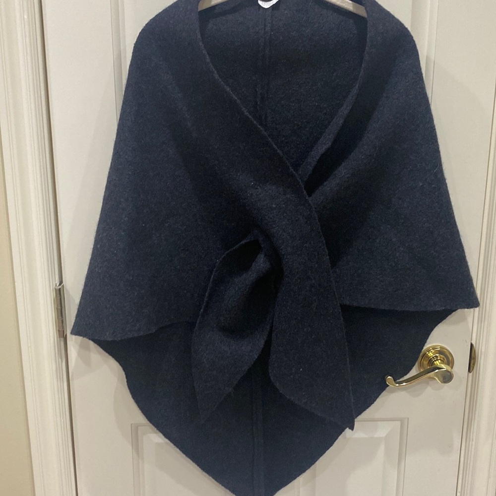 Black wool blend shawl
